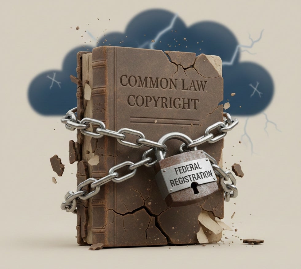 A copyright book in chains