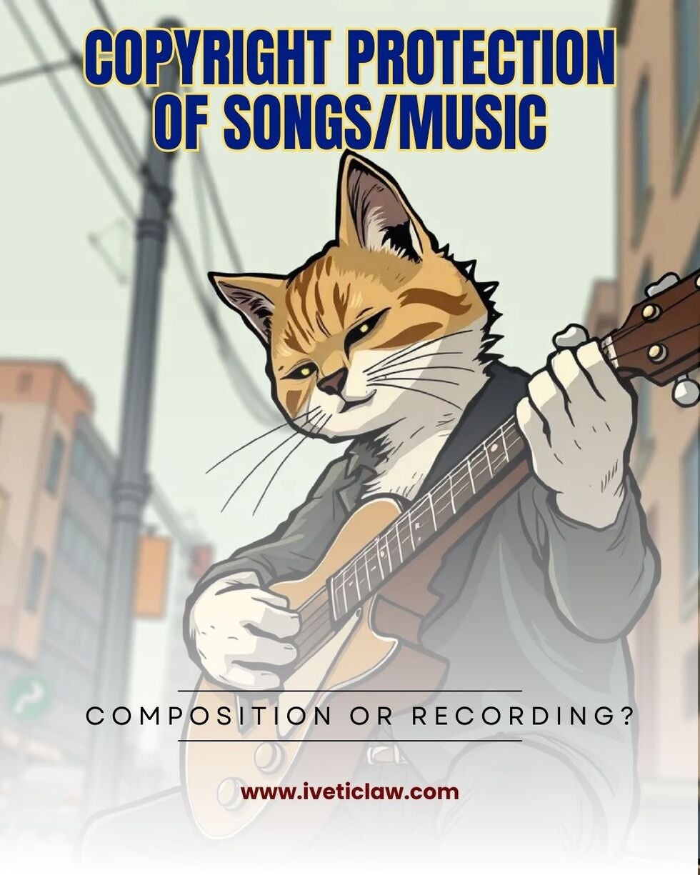 Cat playing a guitar