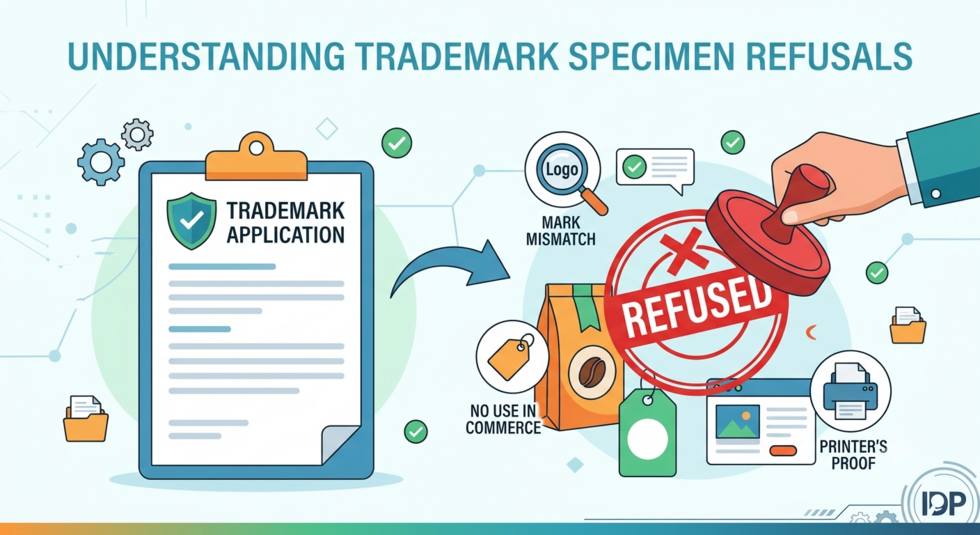 rejection of trademark application due to specimens