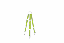 The mark consists of the color green, which is the equivalent of Pantone Matching System 2297C, applied to the legs of the tripods