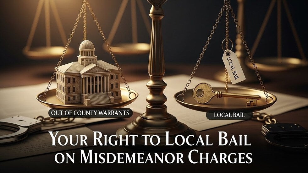 Out of County Warrants Your Right to Local Bail on Misdemeanor Charges