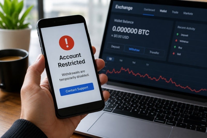 Crypto exchange account freeze