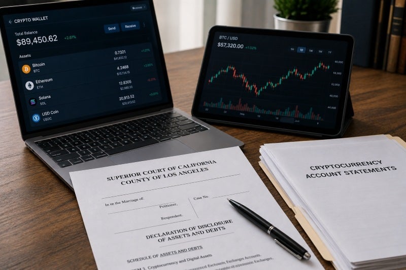 Hidden cryptocurrency in divorce or support cases