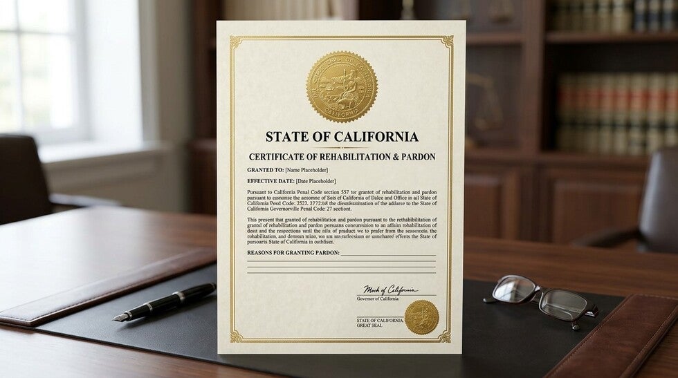 Certificate of Rehabilitation & Governor's Pardon in California