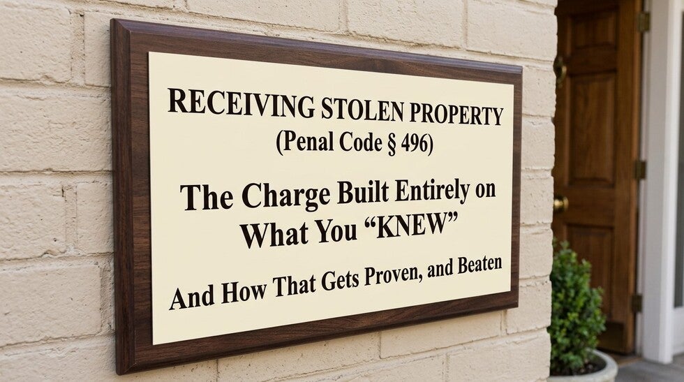 Receiving Stolen Property (Penal Code § 496)