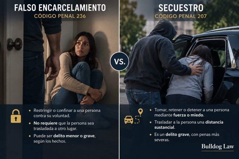 Falso encarcelamiento vs. secuestro en California