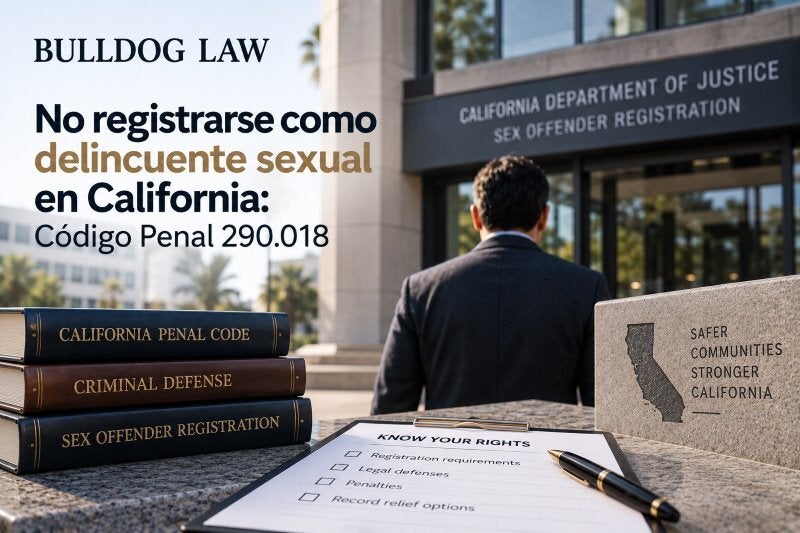 No registrarse como delincuente sexual en California