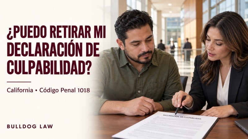 Retirar una declaracion de culpabilidad en California