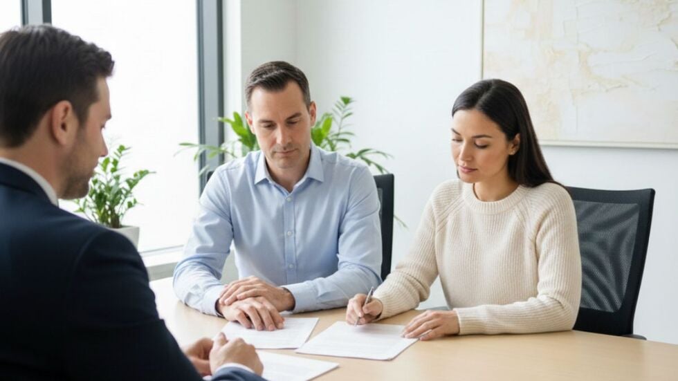 Parents reviewing a child-related agreement during a family law consultation in Florida.
