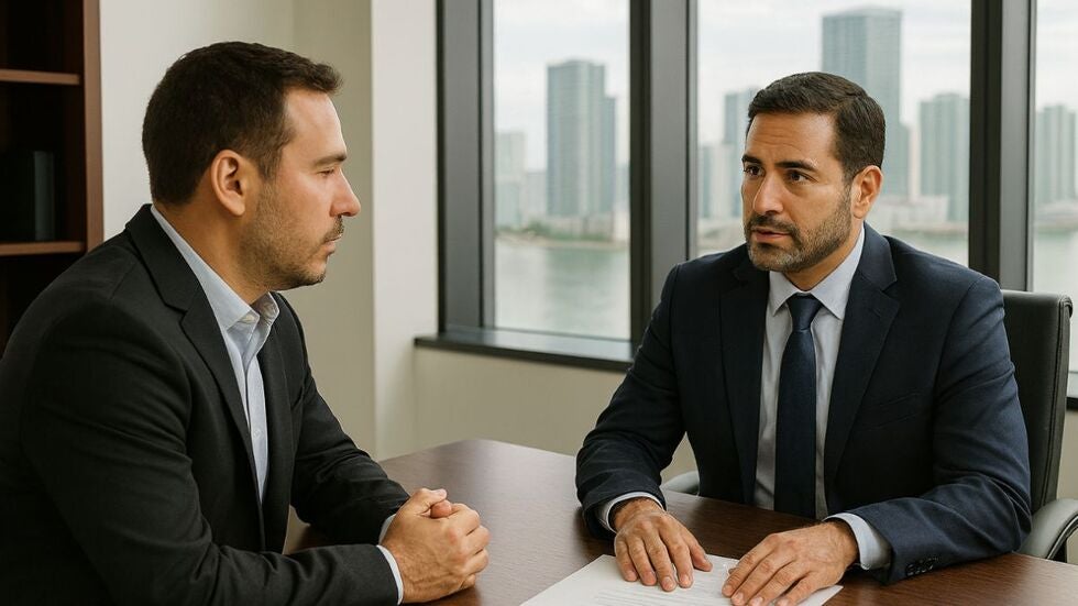 A man consulting with a family lawyer on paternity and fathers’ rights
