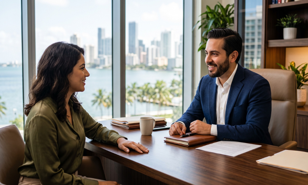 A professional Florida family law attorney offering a confidential consultation in a modern law office.