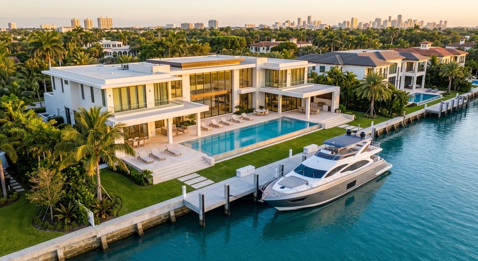 Luxury Miami waterfront real estate representing high net worth marital property and investment portfolios in South Florida divorce proceedings.