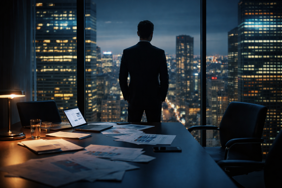 Business owner realizing something is wrong and that he is a victim of securities fraud.