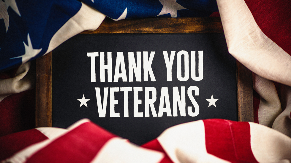 A note saying Thank you veterans