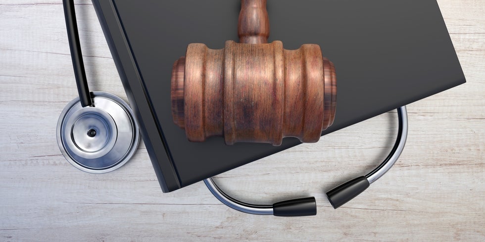 Gavel and stethoscope symbolizing personal injury and workers’ compensation law – Khorozian Law Group attorneys in New Jersey