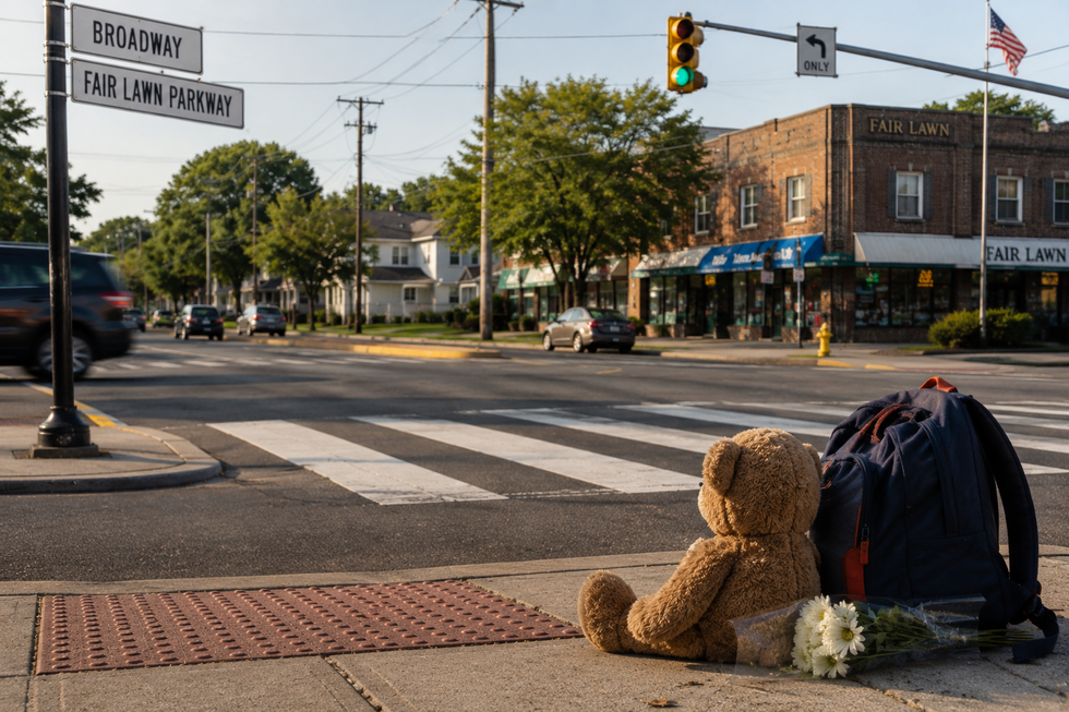 Fair Lawn NJ intersection representing a hit-and-run pedestrian accident involving a child.