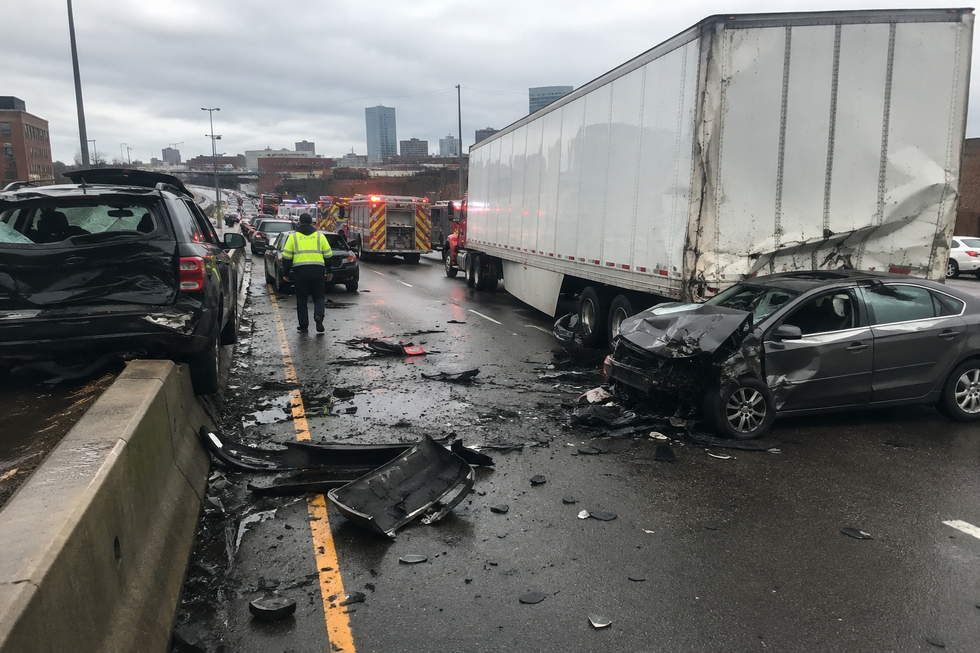 Fatal I-78 truck accident in Newark, NJ involving a commercial truck and passenger vehicles.