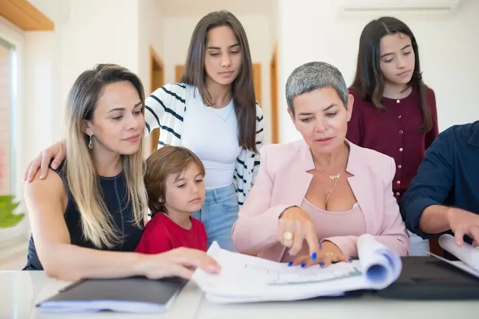 family reviewing estate planning documents - cost to set up a living trust