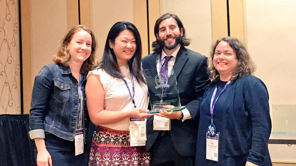 AILA NorCal Chair Olivia Lee (second of left) with other chapter leaders accepting the Platinum Chapter Award.