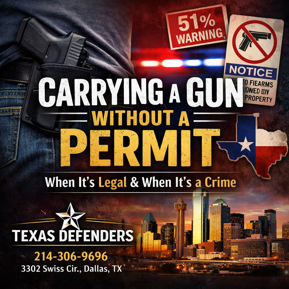Texas permitless carry laws explained by Dallas criminal defense lawyers at Texas Defenders