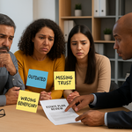 Florida family sitting with attorney to review and correct estate planning mistakes in a Miami law office