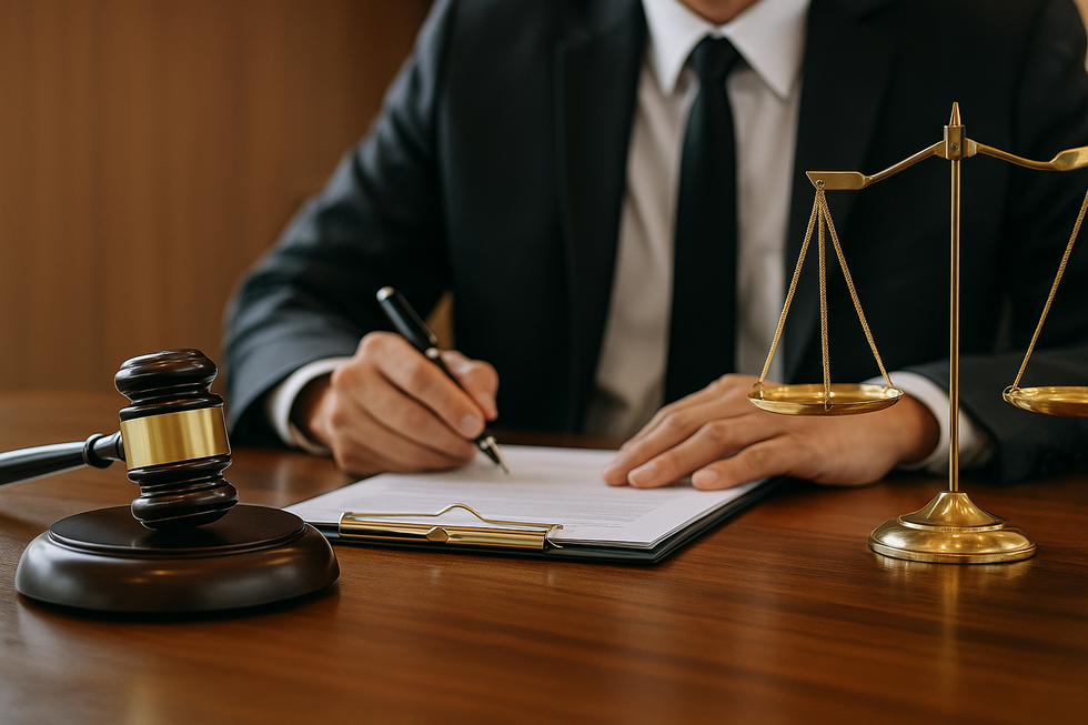 Florida probate attorney with gavel and estate planning paperwork on desk.
