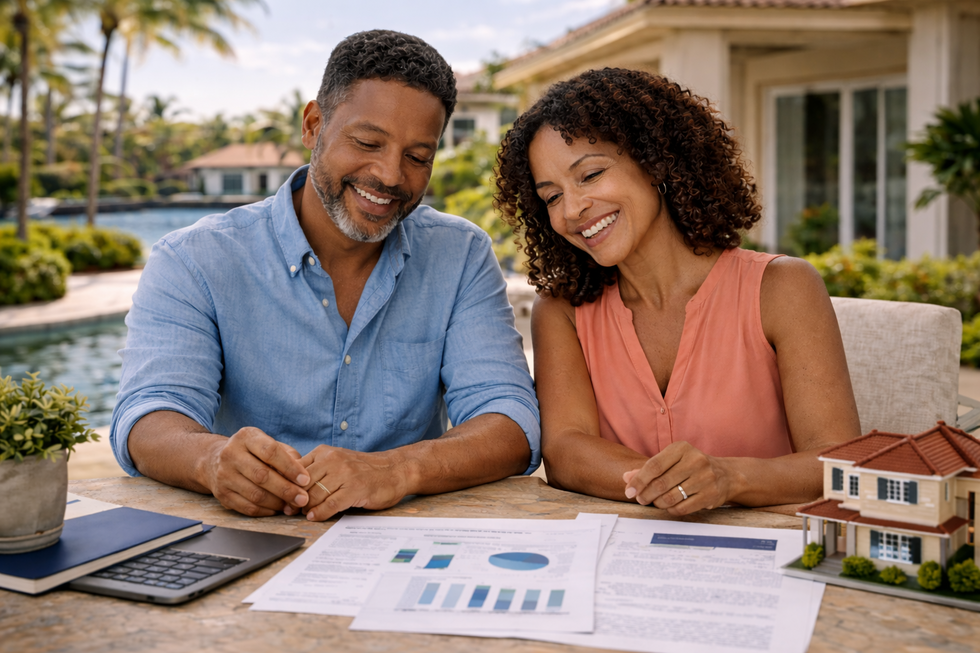 Florida couple planning estate and asset protection at home