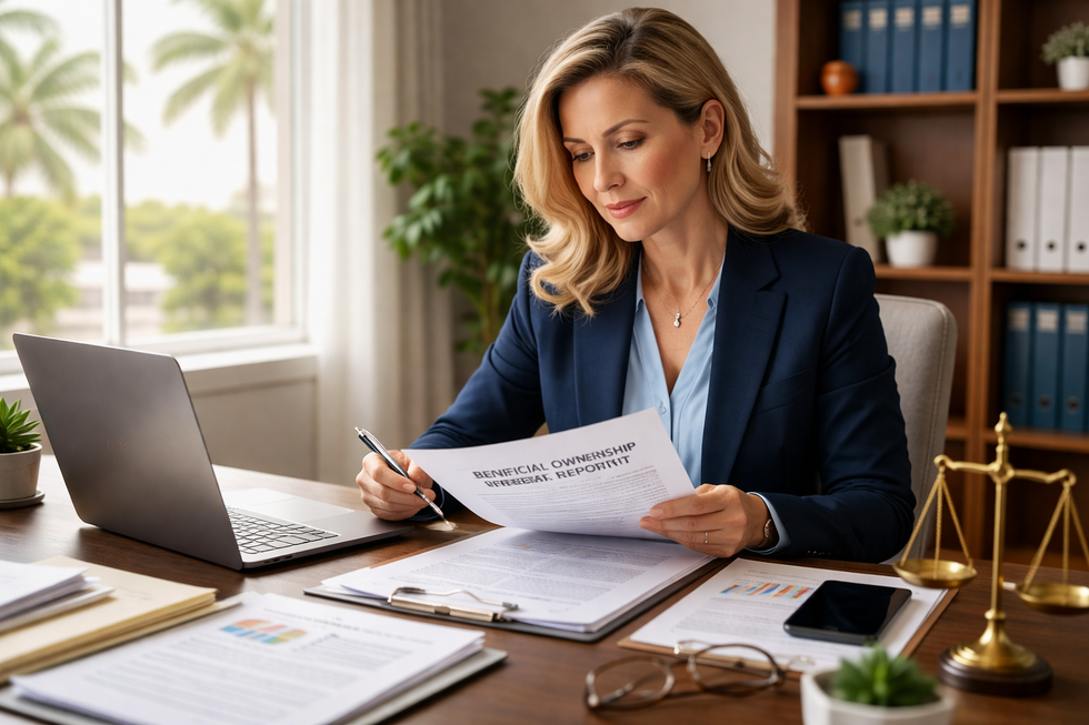 Miami Lakes business attorney reviewing Corporate Transparency Act beneficial ownership reporting updates.