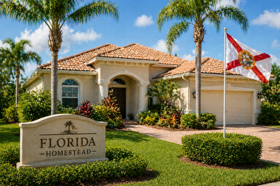 Home protected by a digital shield representing Florida homestead protection
