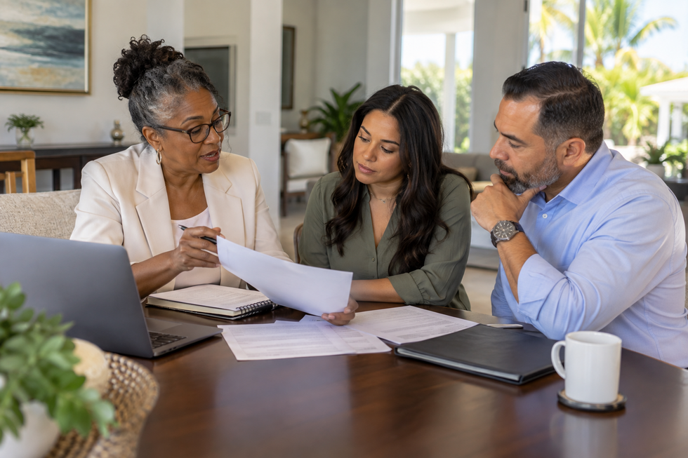 Florida trustee meeting with family beneficiaries to review trust administration and trustee compensation.