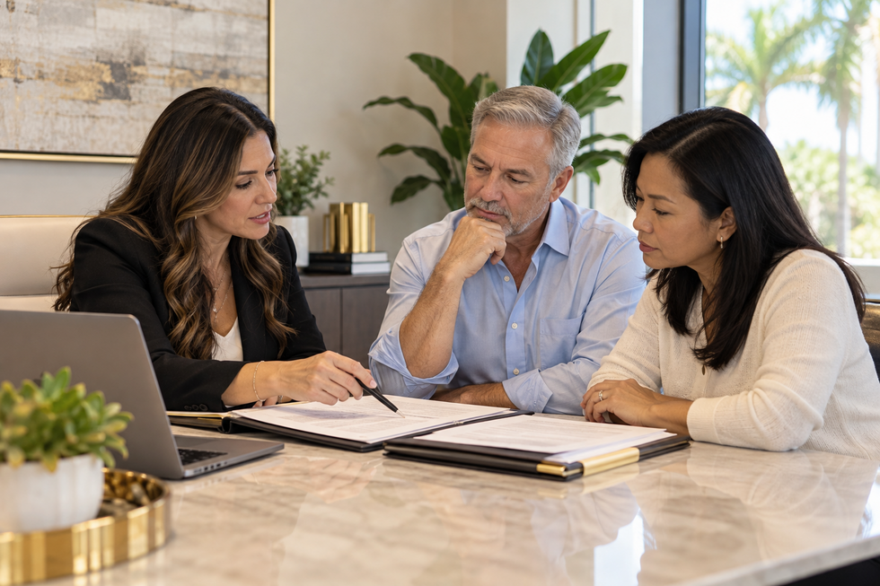 Family meeting with a Florida probate attorney to discuss whether an out-of-state resident can serve as personal representative of an estate.