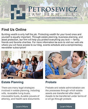 Estate Planning Newsletter - Subscribe Today!