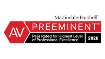 Martindale-Hubbell | AV Preeminent | Peer Rated for Highest Level of Professional Excellence | 2026