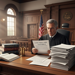 Judge reviewing will in court