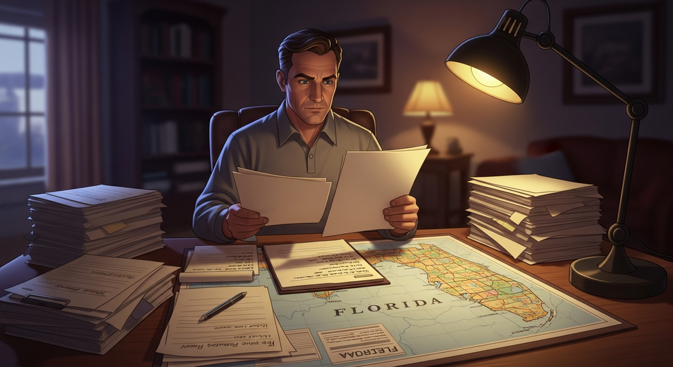 Executor reviewing estate documents