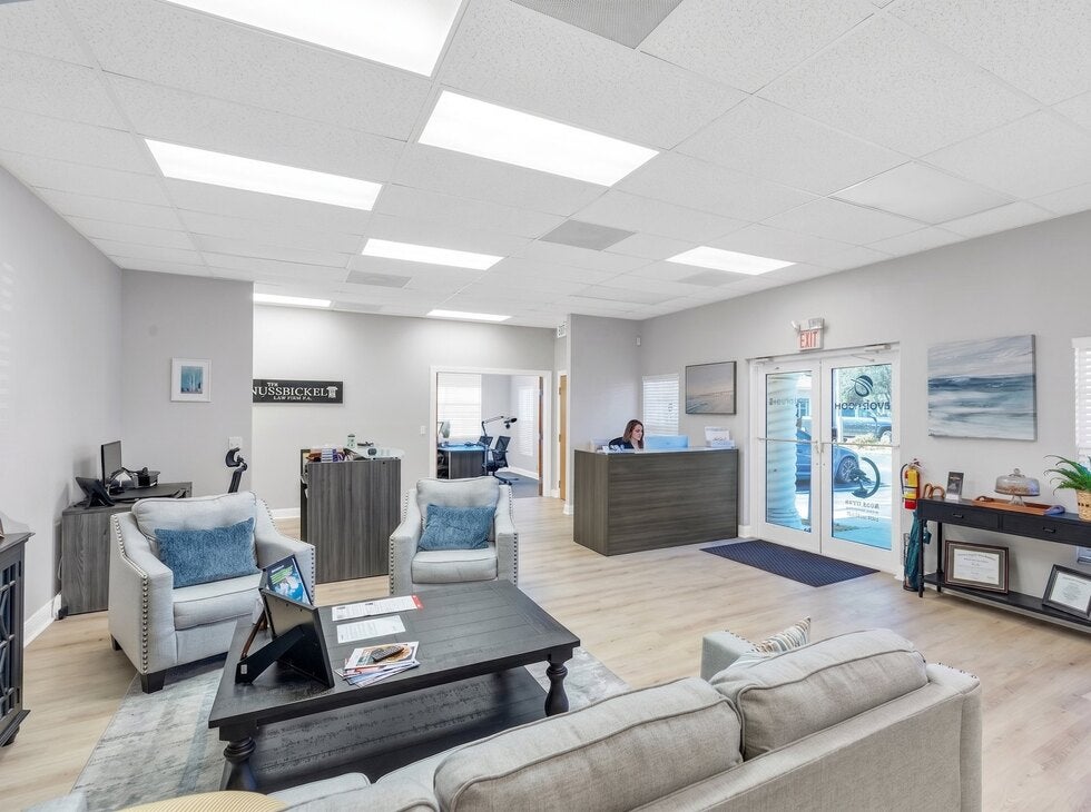 Reception area at The Nussbickel Law Firm office in Fort Myers