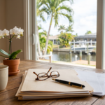 Estate planning documents on a kitchen table in a Cape Coral, Florida home