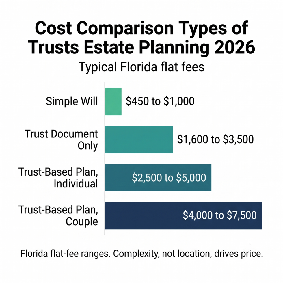 Cost comparison of types of trusts for estate planning in Florida for 2026