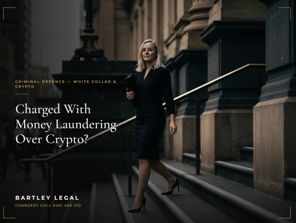 Charged with money laundering over crypto, Bartley Legal criminal defence lawyer Sydney NSW