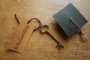 Scholarship with cap and key