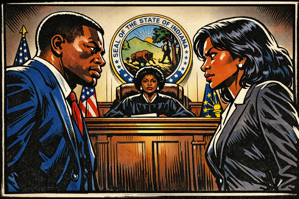 Black attorneys in Indiana courtroom