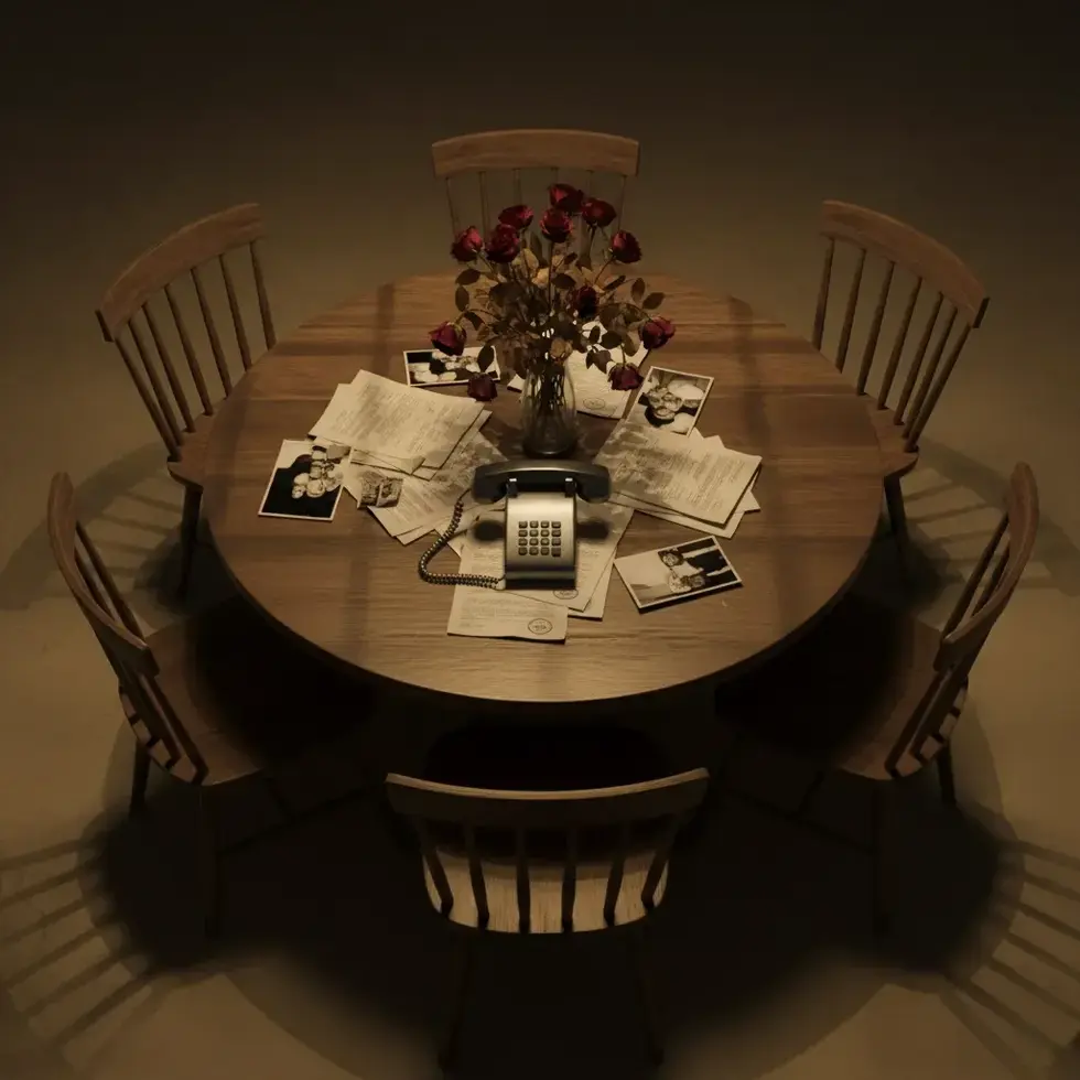 Family table with jail phone
