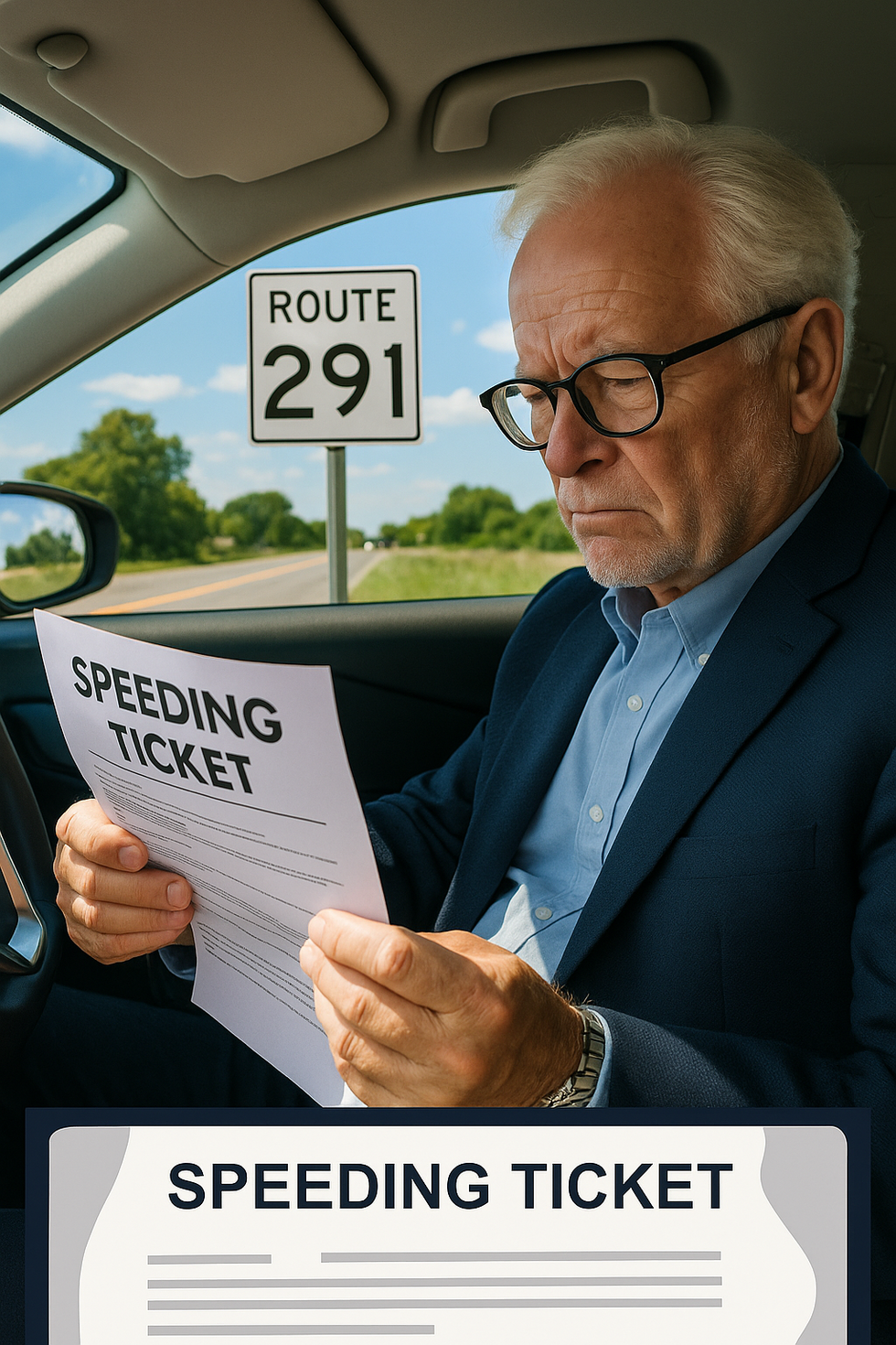 Lee’s Summit driver reviewing speeding ticket paperwork”