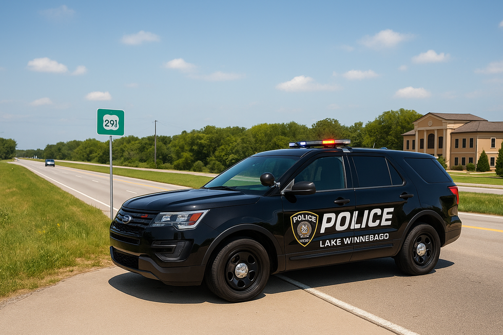“Lake Winnebago police cruiser stationed near MO-291”