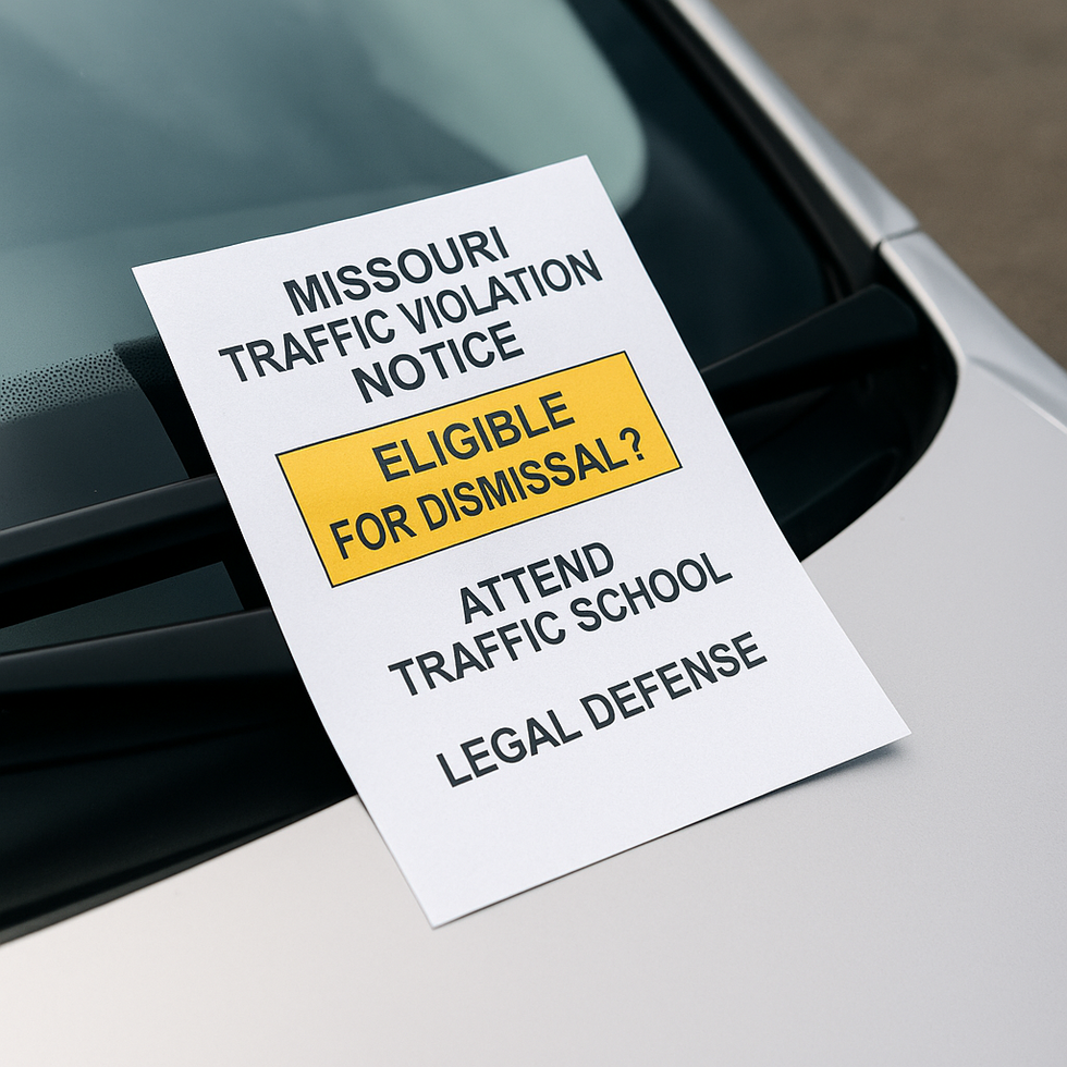 Missouri court document showing dismissed traffic violation