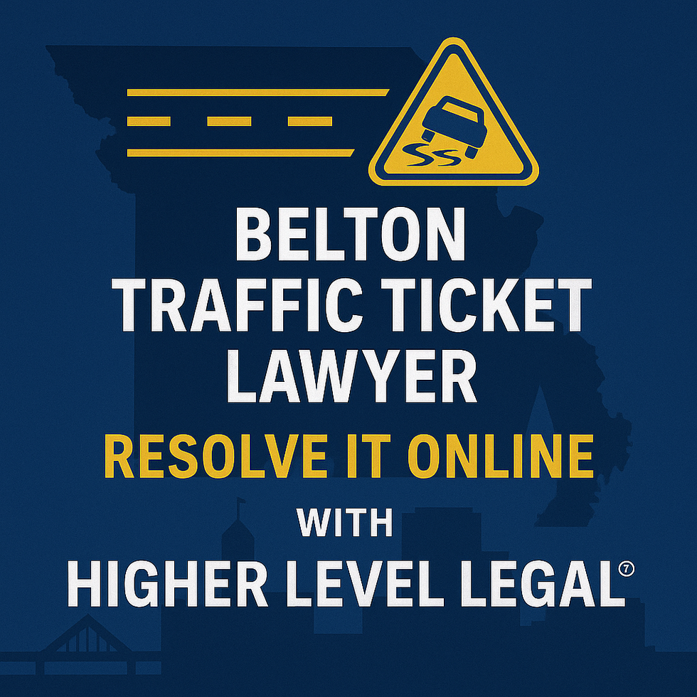 Promotional image for Belton traffic ticket lawyer services from Higher Level Legal™