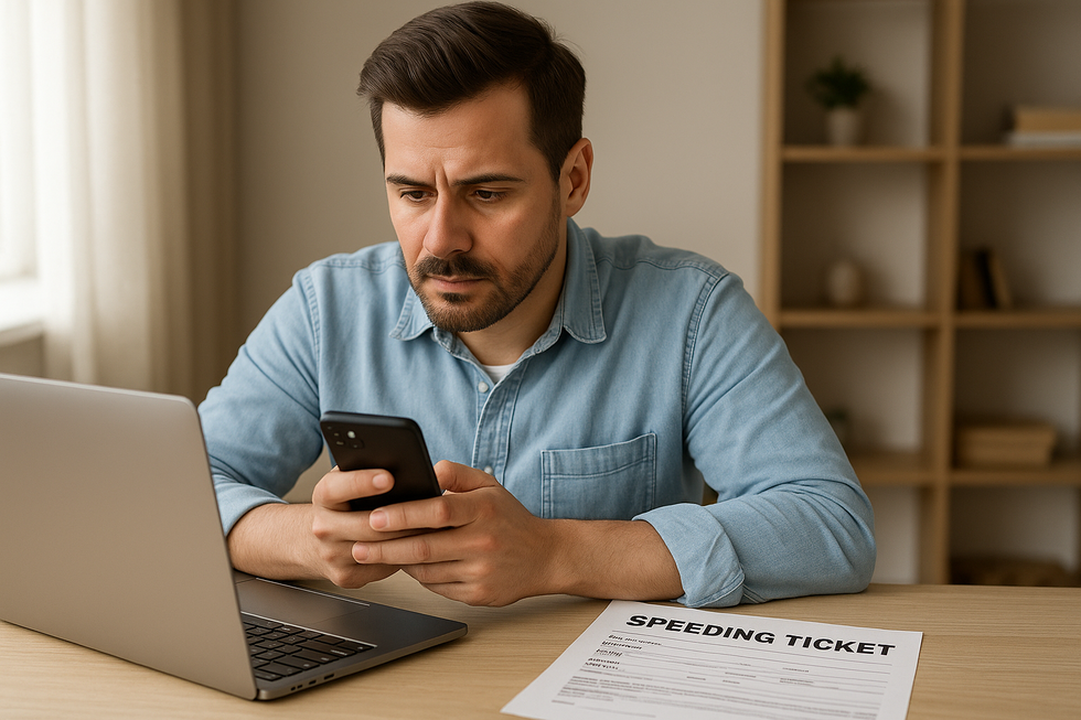Person resolving speeding ticket online in Missouri 