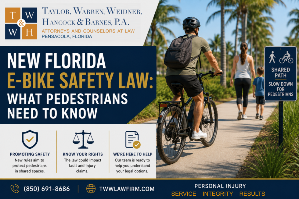 experienced personal injury and e-bike accident attorneys pensacola Florida 