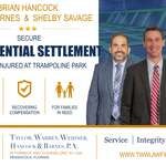 Banner Highlighting the Trampoline Settlement the lawyers at TWWHB secured for an injured child