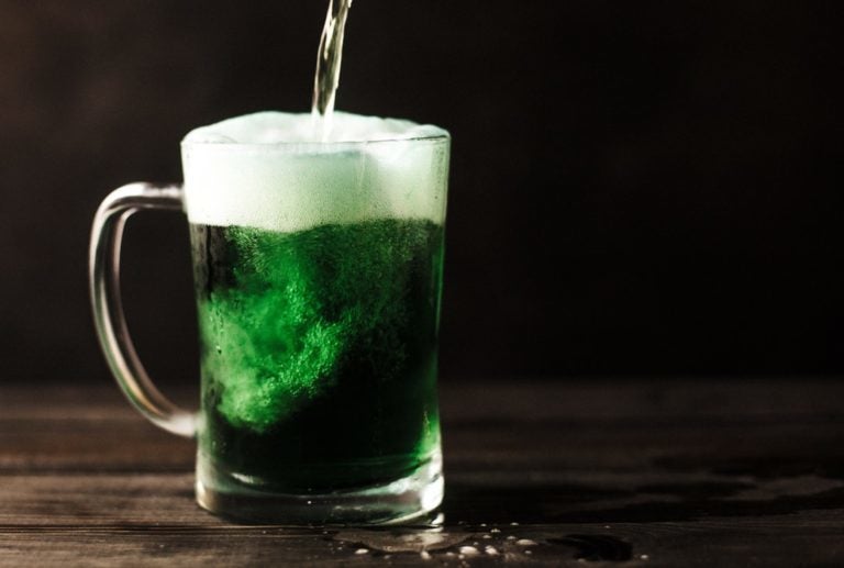 Festive green alcohol for St. Patrick's Day